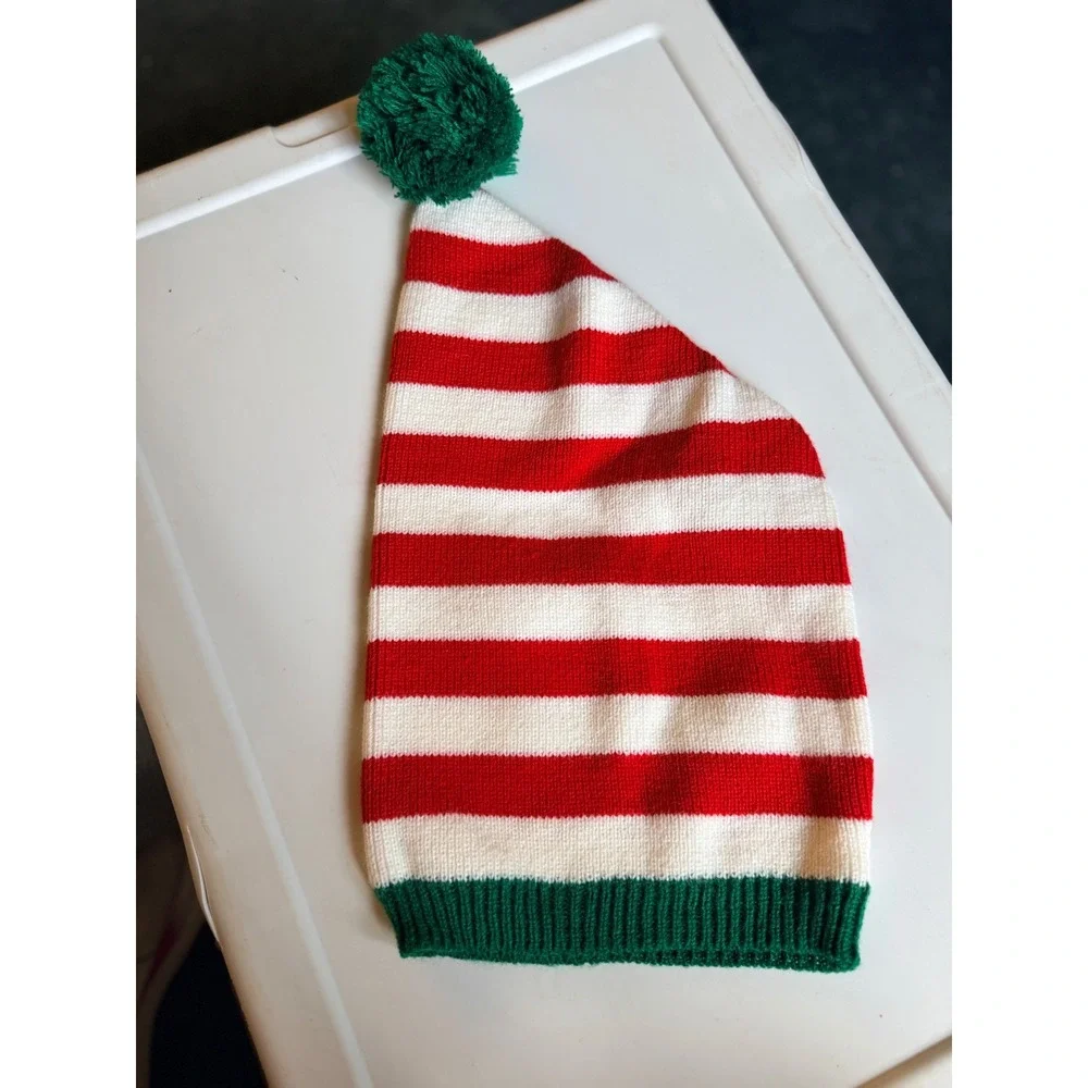 Beanie Kids OS‎ Red White Green Excellent Elf Christmas Stocking Cap